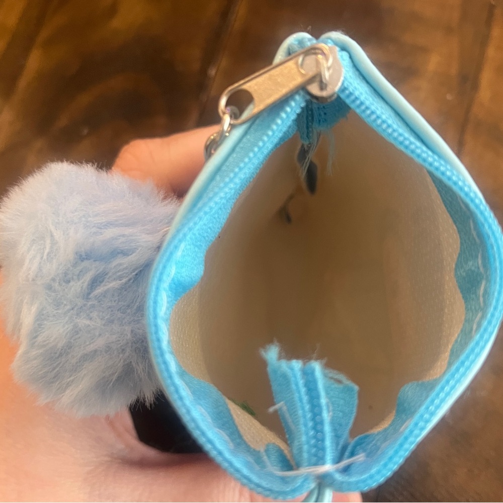 Cute Blue Labubu Coin Pouch with Floral Art Bag Purse - Picture 4 of 4
